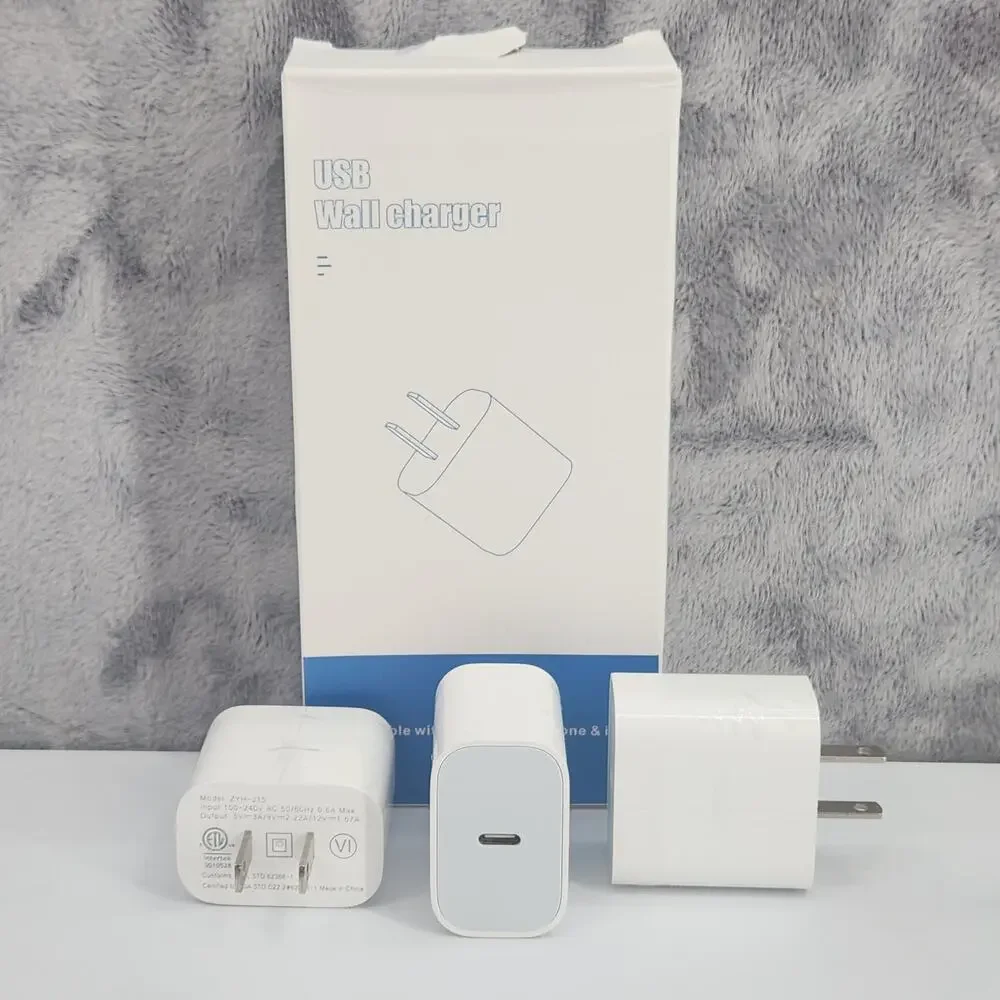 Box of 3 Wall Charger Blocks, High-Speed USB-C Square ONLY - NO CORDS